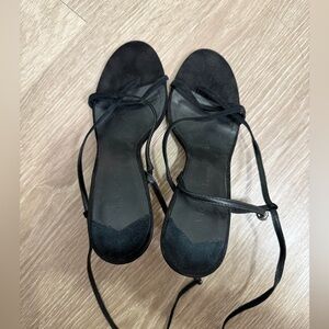 Mango Strappy Suede Heels